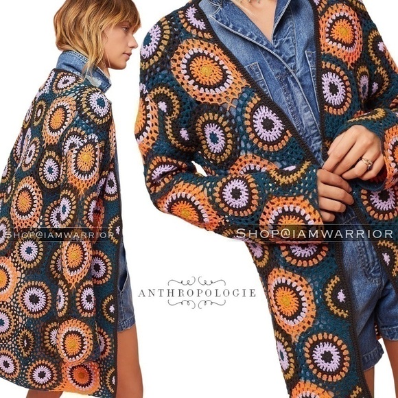 Anthropologie Moth boho circle crochet cardigan *shop@iamwarrior - Picture 1 of 12